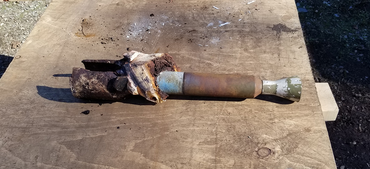 Exemple d’une fusée après que l’on ait retirée d’un arbre